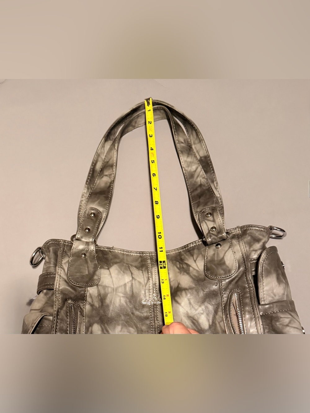 Angel Kiss Metallic Silver Tie-Dye Shoulder Bag - Picture 9 of 15